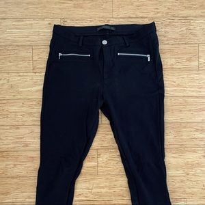 Zara black leggings / pants with zipper details